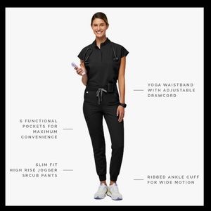 FIGS Zamora Jogger Scrub Pants Black S